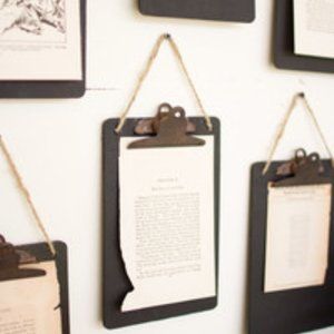 🤎🆕 Set of 8 Small Decorative Clip Boards w Loop